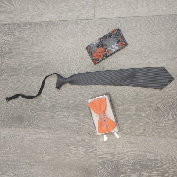 Kids Tie & Bowtie with Hankie Bundle - Picture 1 of 3